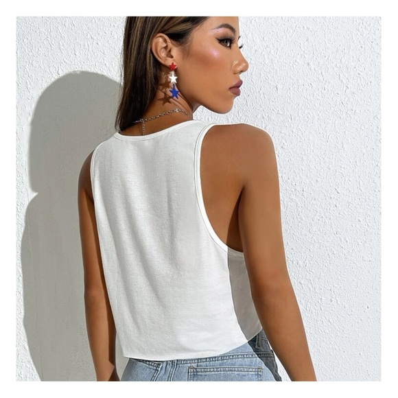 America White Cropped Tank Top 🇺🇸 - Picture 2 of 9
